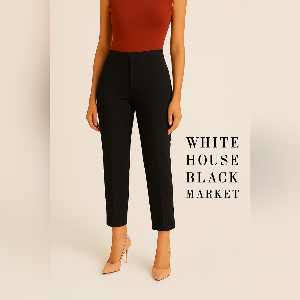 White House Black Market Work Business Black Trousers Slacks flare Legs (#1,553)